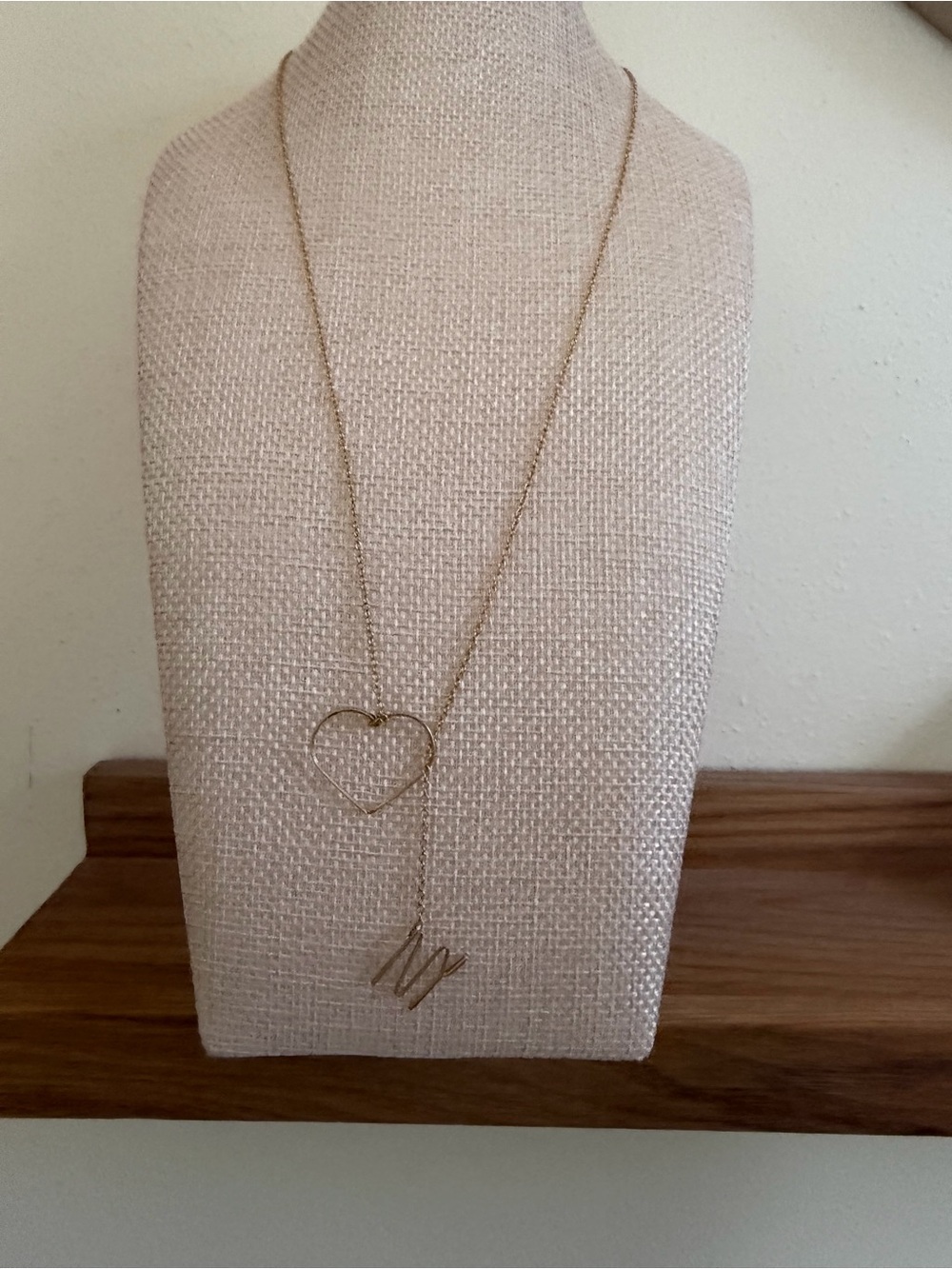 Neiman Marcus Gold Heart Necklace with NY Wire Charm